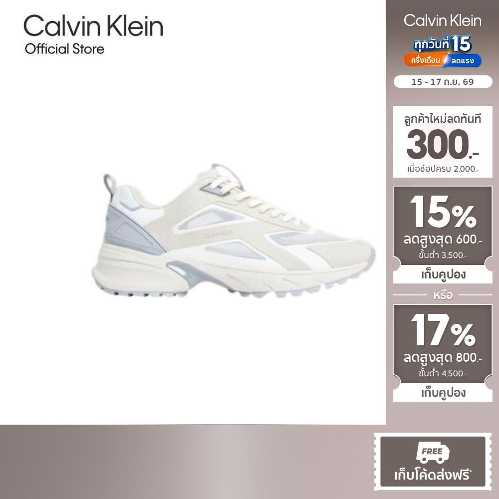 CALVIN KLEIN รองเท้าผ้าใบผู้ชาย Mesh Mix Runner Trainers รุ่น HM02155 0GC-สีขาว