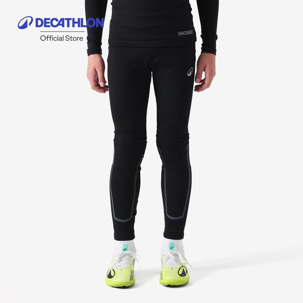 Decathlon Kids' Thermal Football Tights Keepcomfort กางเกงรัดรูปเก็บความร้อนสำหรับเด็ก รุ่น Keepconfort 100 - Black
