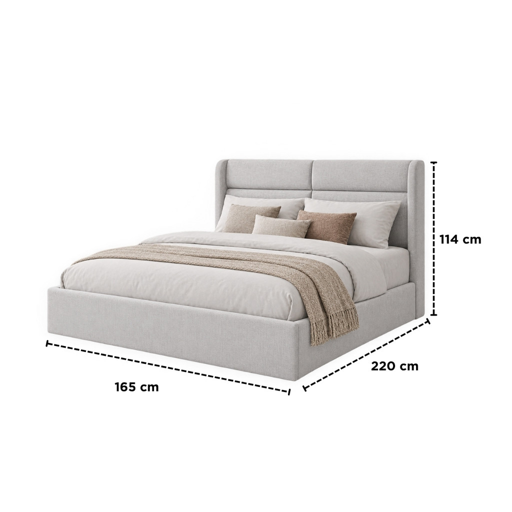 SB Design Square เตียงนอน ขนาด 5 ฟุต รุ่น Grei สีน้ำตาลอ่อน (165x220x114 ซม.) แบรนด์ KONCEPT FURNITURE
