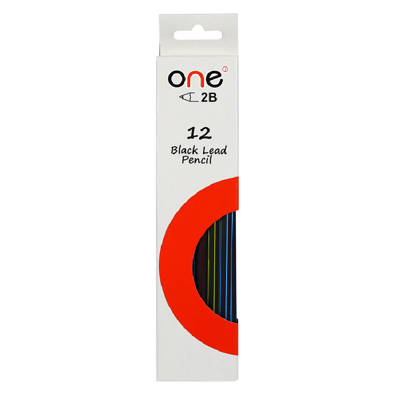 ดินสอ 2B  ONE พร้อมยางลบดำลายริ้ว (แพ็ค 12แท่ง)