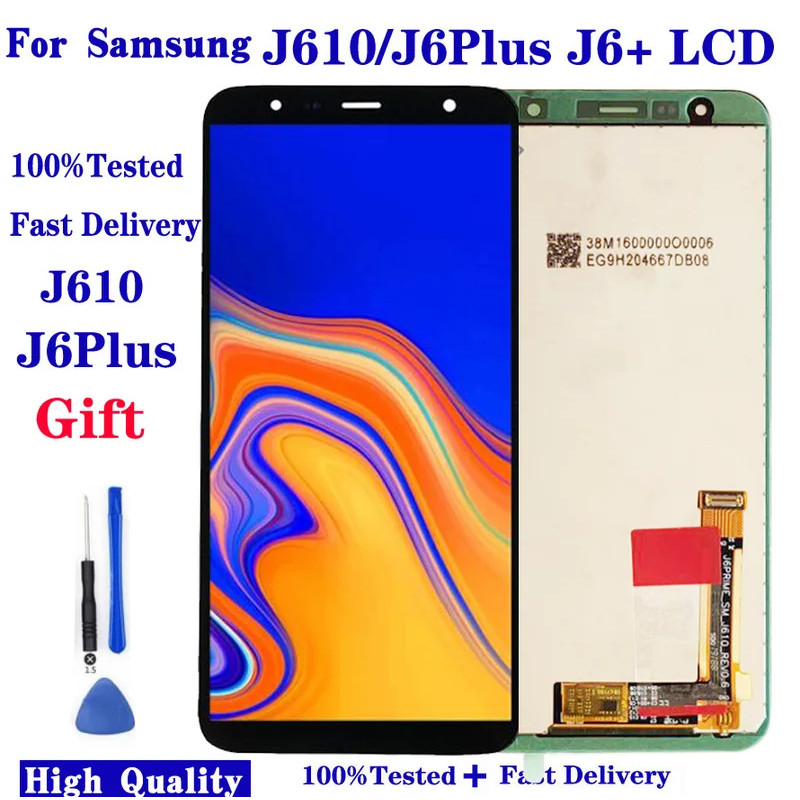 Per 6.0 สําหรับ Samsung Galaxy J6 + 2018 J6 Plus J610 J610F SM-J610F/DS J4 Plus J415 J415F จอแสดงผล 