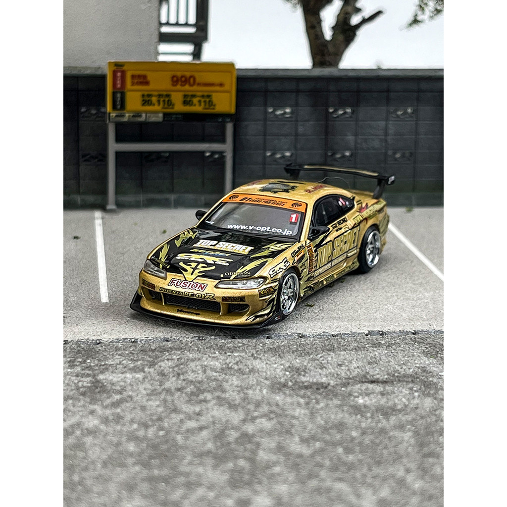 ⭐24ชม.⭐Minigt 714 1:64 Nissan S15 Silvia Top Secret D1GPโลหะผสมDiecastรถของเล่น