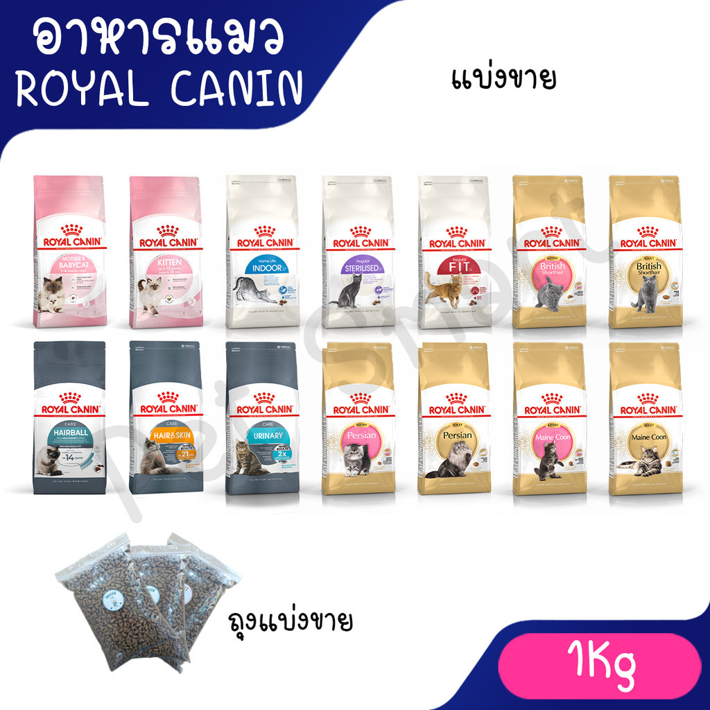Live [แบ่งขาย 1Kg] Royal Canin Cat อาหาร แมว โรยัล คานนิน ครบทุกสูตร แมวโต ลูกแมว แมวสายพันธุ์