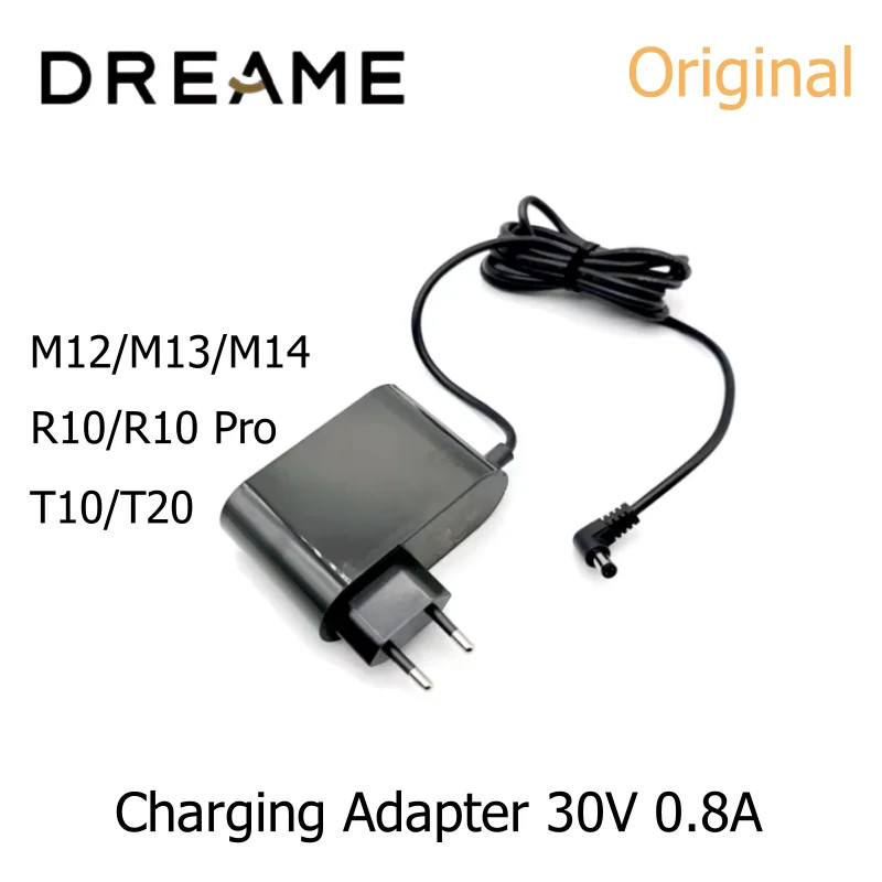 Dreame Original อะแดปเตอร์ชาร์จ EU ปลั๊กสําหรับ T10/T20/R10/R10 Pro/M12/M13/M14 เครื่องดูดฝุ่นอุปกรณ