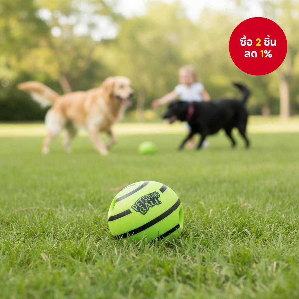 ของเล่นสุนัข Wobble Wag Giggle ที่มีเสียงหัวเราะจะทํางานเมื่อกลิ้งหรือเขย่า เห็นในทีวี สัตว์เลี้ยงชอ