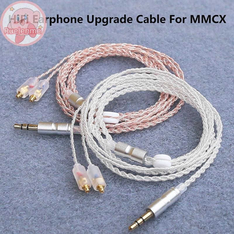 ถูกต้อง HiFi หูฟังอัพเกรดสาย MMCX 3.5 มม.1.2 M Silver Plated Core สําหรับ Sennheiser IE200/IE300/IE6