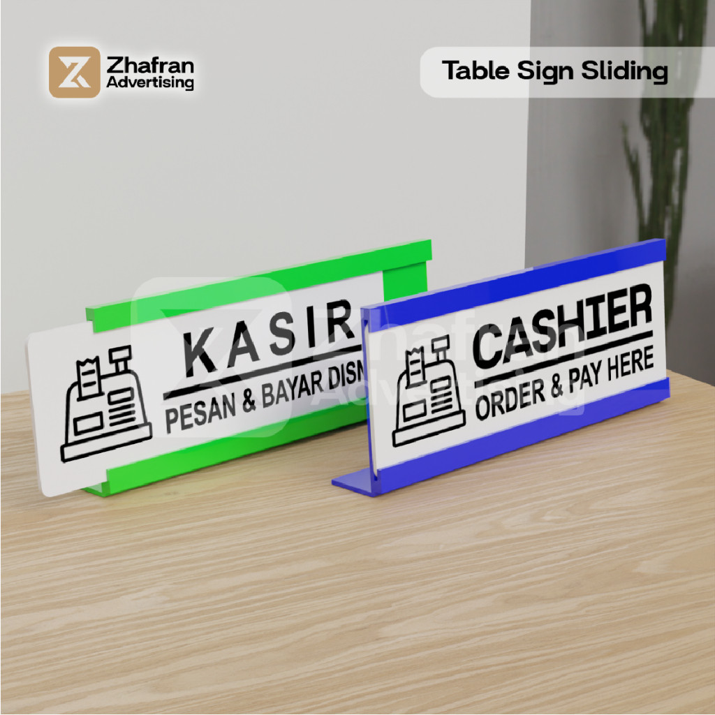 ป้ายตั้งโต๊ะอะคริลิค Order & Pay Here