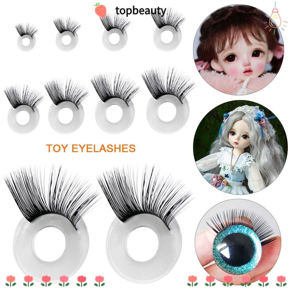 TOPBEAUTY ขนตา, ขนตาปลอม DIY 9-30 มม., 1 คู่ทําซ่อมตุ๊กตาสีดําแต่งหน้าการปรับเปลี่ยนสําหรับ Blythe