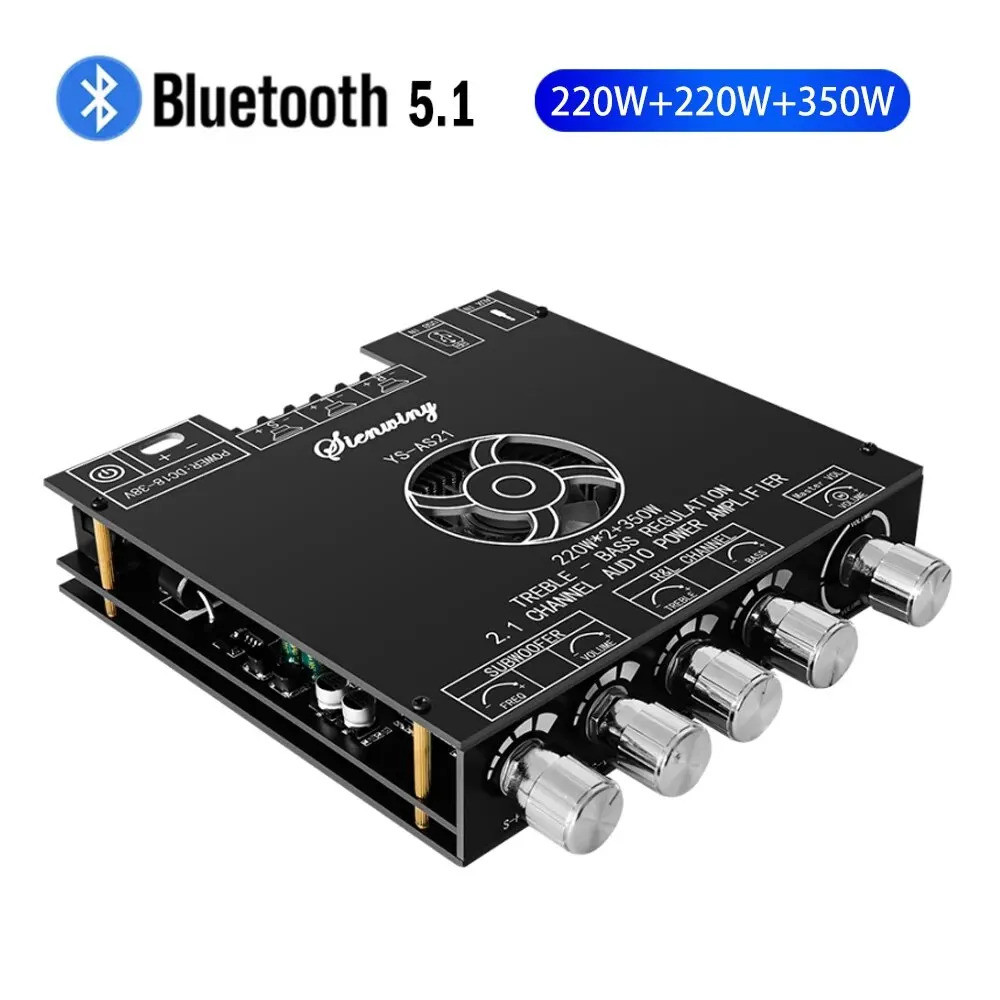 YS-AS21 2*220W + 350W 2.1 ช่อง BT Digital Power Amplifier Board TPA3255 AMP ซับวูฟเฟอร์ Treble Bass 