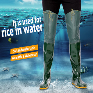 🔥รองเท้าบู๊ทยาว ทำจากยางพาราแท้ 100% กันน้าใส่ทำนาทำสวน 39-4…