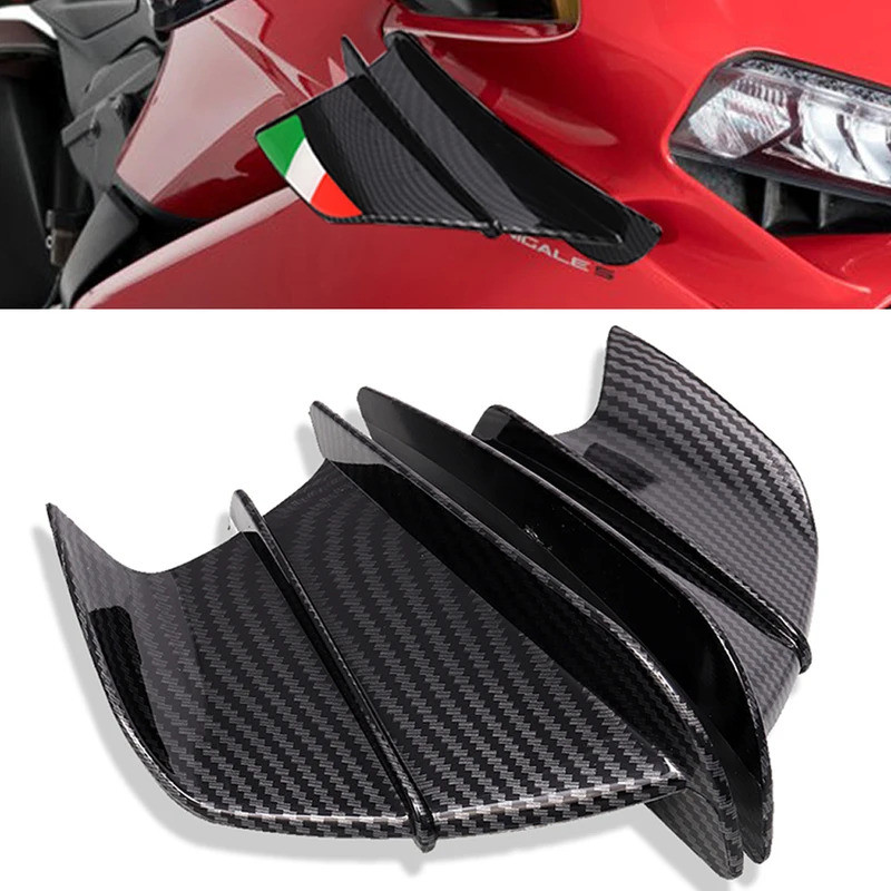 รถจักรยานยนต์ Winglet Aerodynamic Wing Kit สปอยเลอร์สําหรับ Yamaha YZF R1 R1M RS1 R3 R6 R6S R25 R125