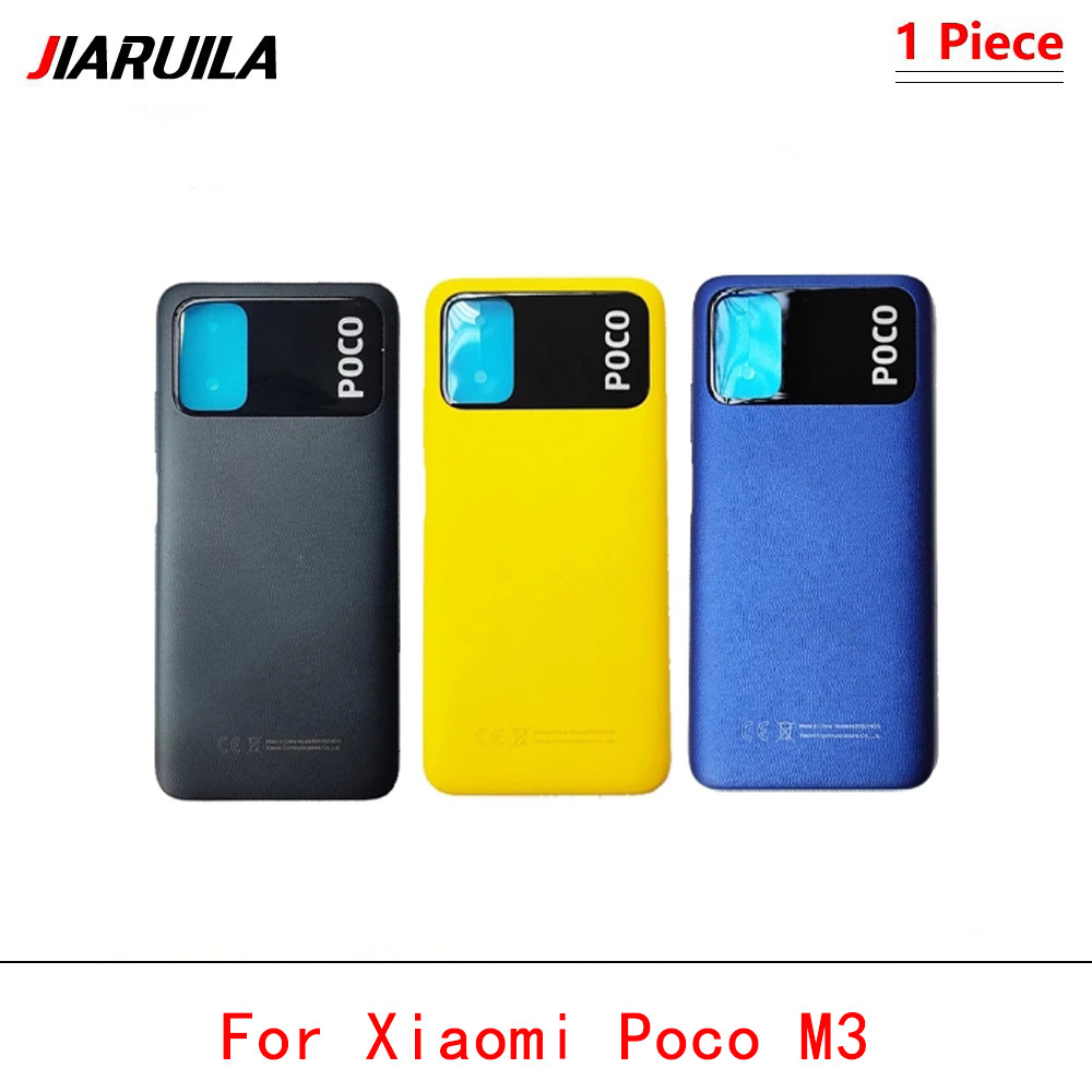 ฝาหลัง+เลนส์กล้อง สําหรับ Xiaomi Poco M3 ฝาหลังกระจกด้านหลังแบตเตอรี่เปลี่ยนที่อยู่อาศัยประตู