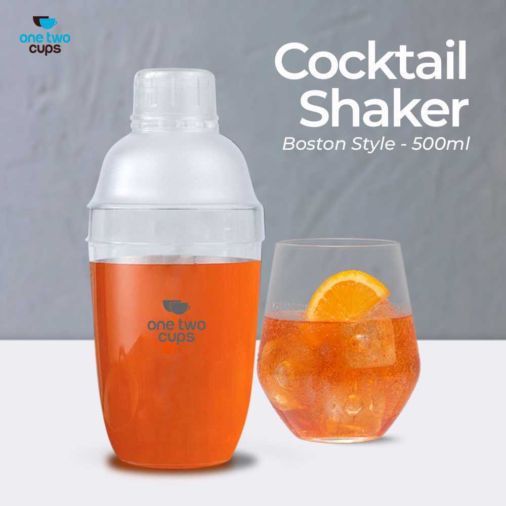 One Two Cups Cocktail Shaker Mixer Bartender สไตล์บอสตัน - B0569 -RRT
