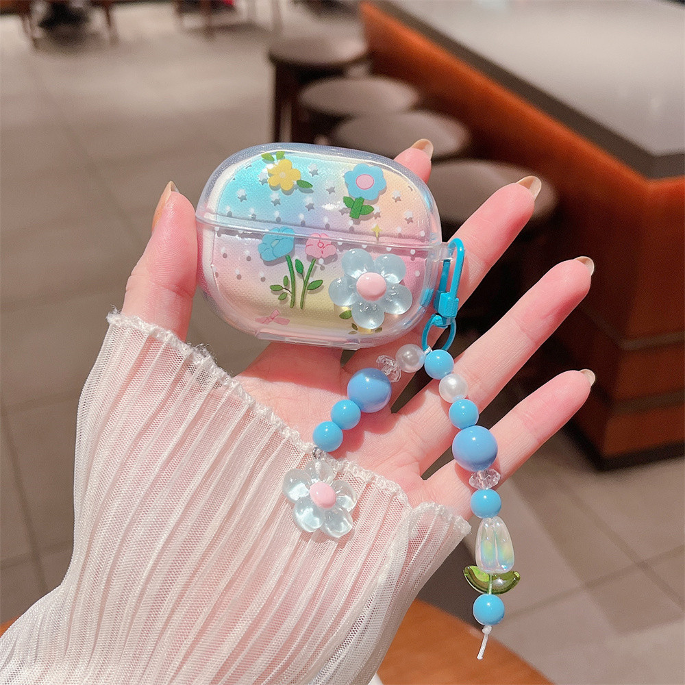 3D ดอกไม้ดาวรูปแบบผีเสื้อหูฟังสําหรับ Xiaomi Redmi Buds 6 Pro Buds 6lite Active Buds 6 Lite พร้อมพวง