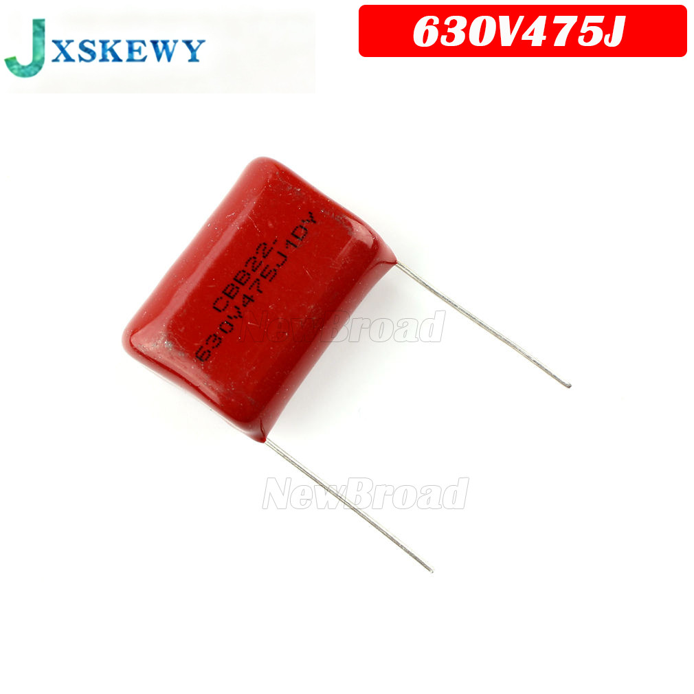 5PCS CBB22 630V475J 4.7UF Pitch 25MM 630V 475 CBB ตัวเก็บประจุฟิล์มโพรพิลีน