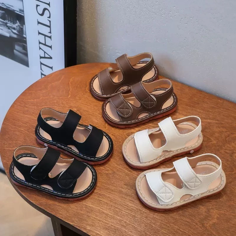 รองเท้าแตะ เด็กวัยหัดเดิน มีเสียง พื้นยางกันลื่น รัดข้อเท้า Toddler Barking Sandals