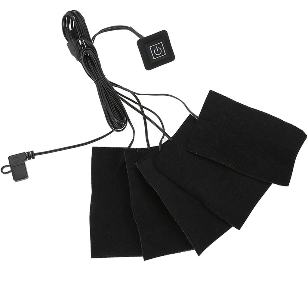 แผ่นทําความร้อน USB, 5V ไฟฟ้าเสื้อผ้าแผ่นความร้อน Carbon fi BER ปรับอุณหภูมิไฟฟ้า Heated Pad เครื่อง