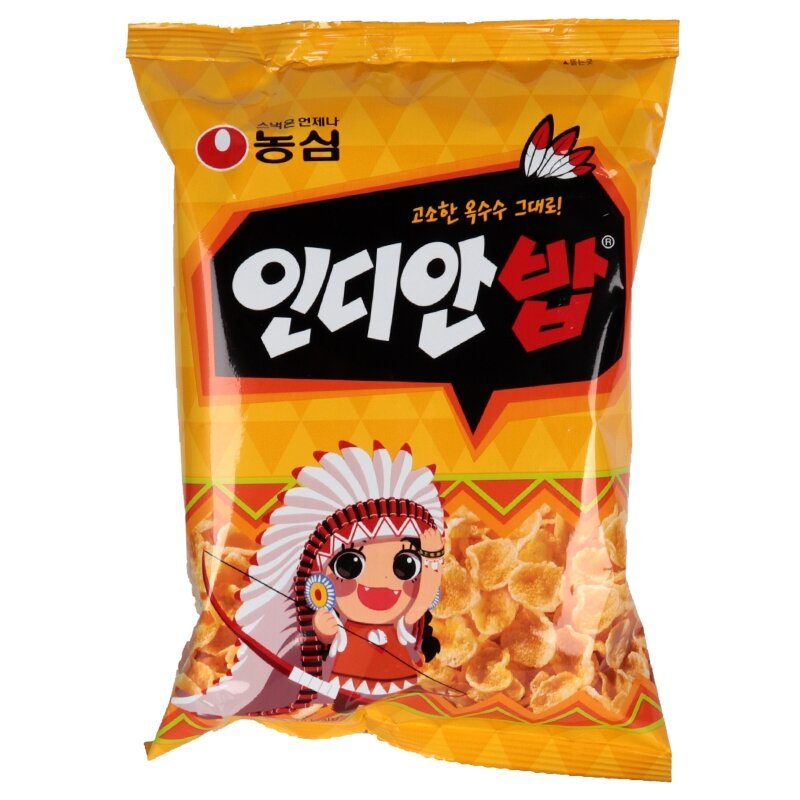 Lotte Indian Corn Flakes Bagged Puffing Snacks Office Snacks Corn Rolls Made in Korea Corn Cers Snac