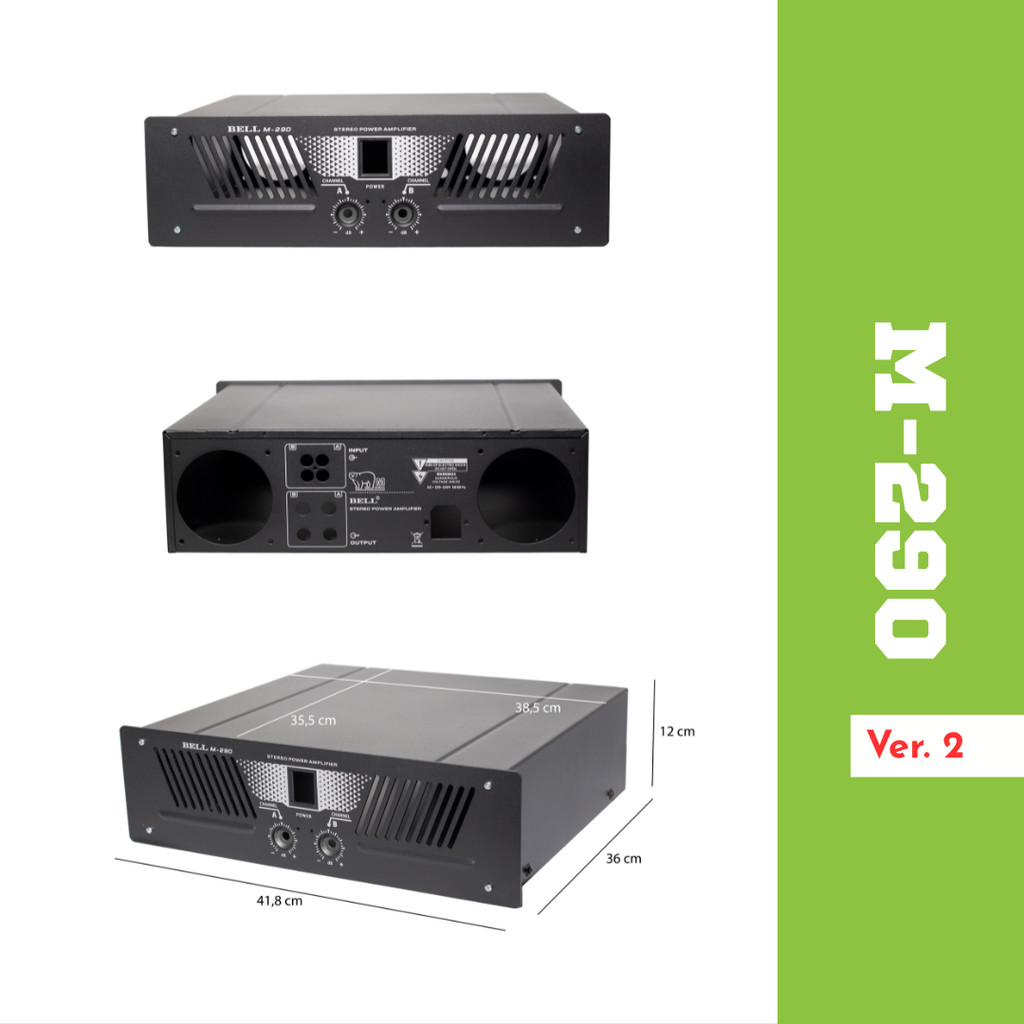 กล่องเพาเวอร์แอมป์ M-290 M 290 BELL ปลอกเปล่า 10A 10 A