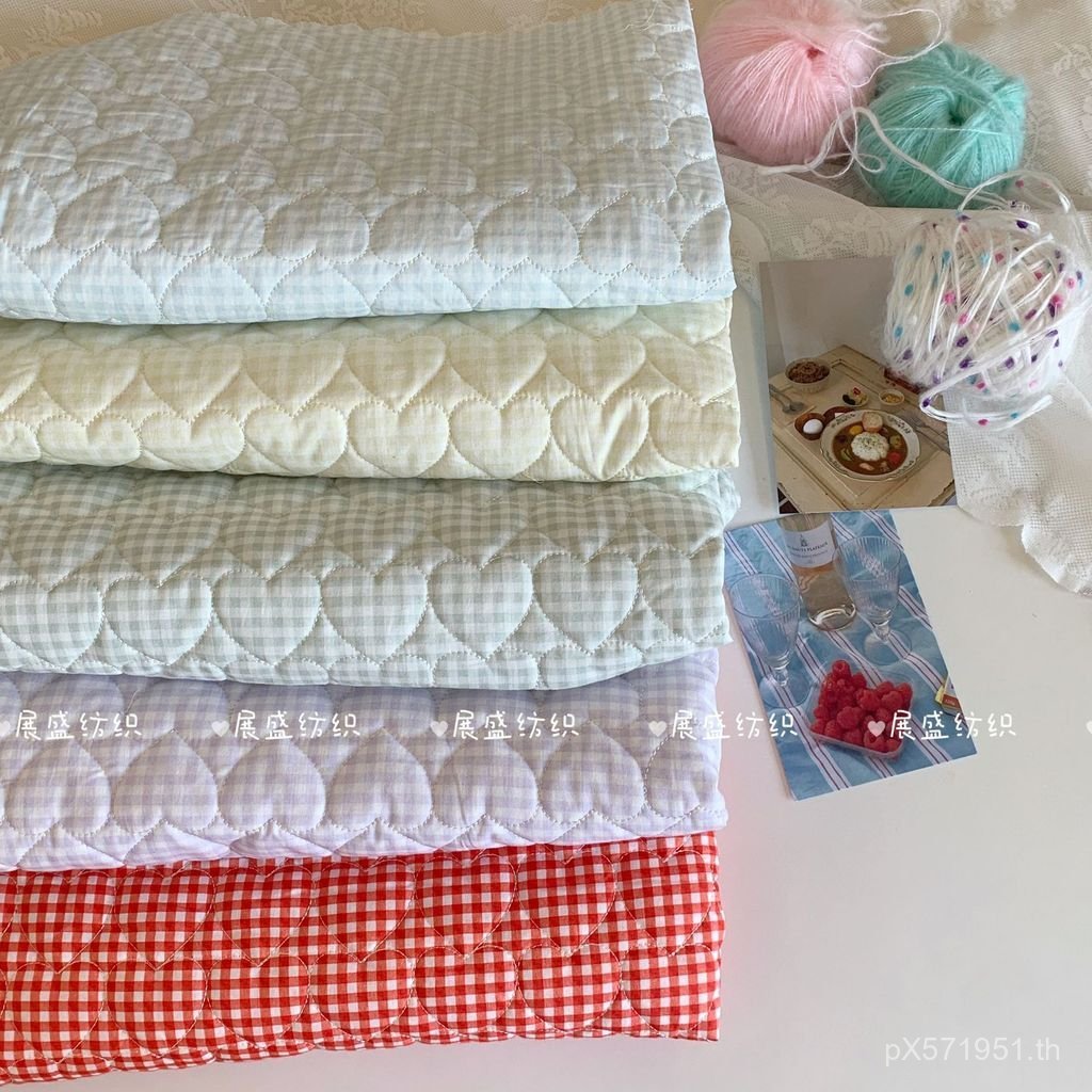 DIY DIY Dopamine กางเกงผ้าฝ้ายทําด้วยมือพิมพ์สีอ่อนตรวจสอบนับธรรมดาเสื้อแจ็คเก็ตผ้าฝ้ายหรูหรา 40 ตรว