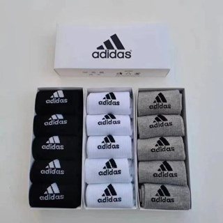 ถุงเท้า (5คู่1กล่อง) ถุงเท้าลำลอง ทอลาย โลโก้ สำหรับใส่วิ่ง …