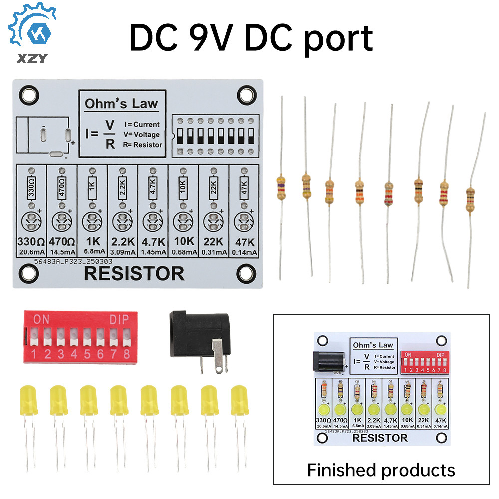 DC9V/DC5V LED Current Test Ohms Law DIY Soldering Practice Kit การสอนอิเล็กทรอนิกส์ Lab การฝึกอบรมปฏ