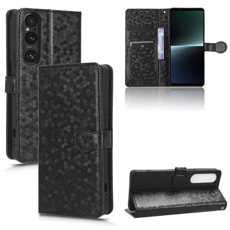 เตรียมจัดส่ง เคสโทรศัพท์หนังเนื้อจุดรังผึ้งสําหรับ Sony Xperia 1 V/Sony Xperia 10 V/Sony Xperia 1 VI