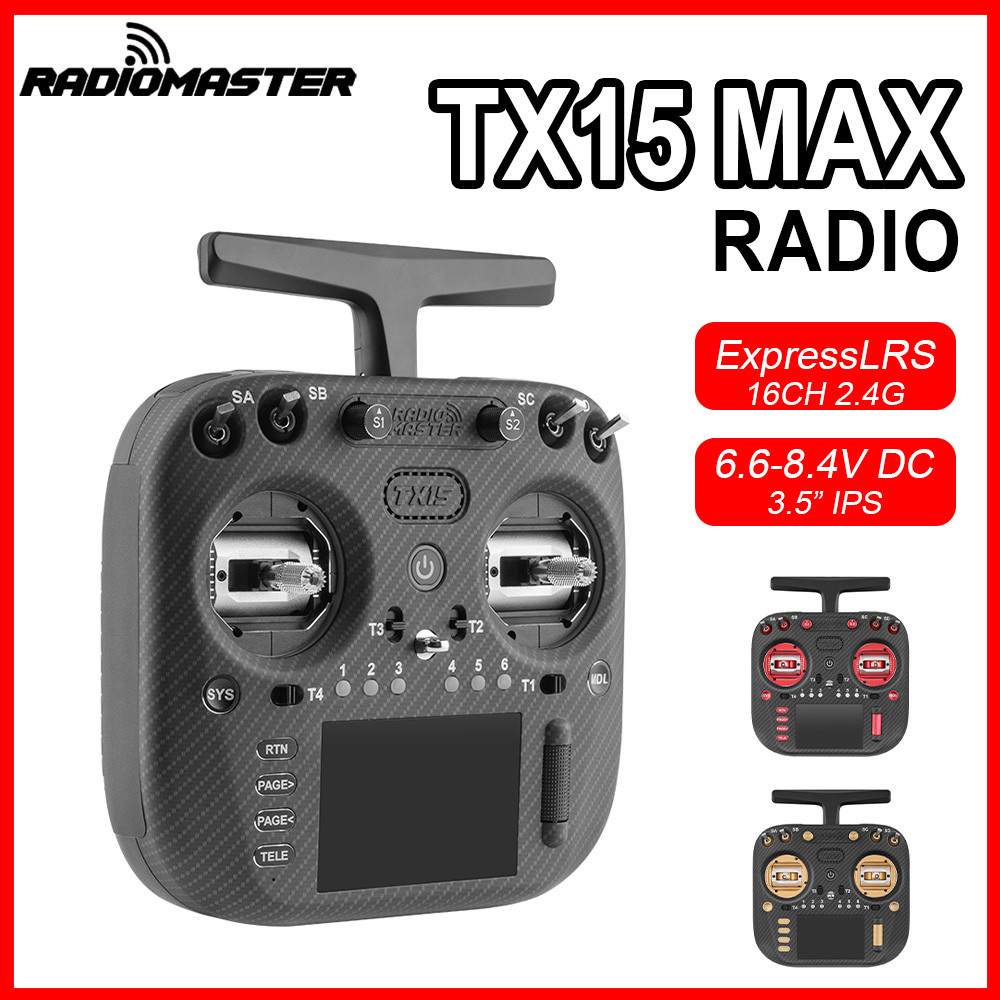 RadioMaster TX15 MAX ตัวควบคุมวิทยุ 16CH เครื่องส่งสัญญาณ 3.5 นิ้ว IPS ELRS 2.4G 6.6–8.4V AG02 48032