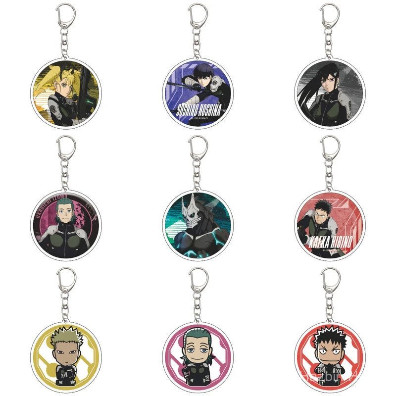55 มม.อะนิเมะ Kaiju No 8 พวงกุญแจ Hoshina Sōshirō พวงกุญแจอะคริลิครุ่นแผ่นคริสต์มาสของขวัญ