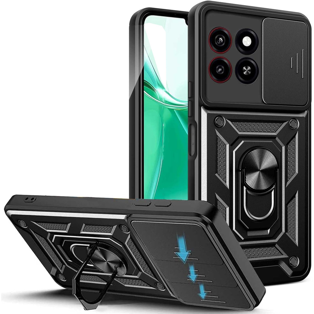 CASE ZTE BLADE A34 A54 A36 A56 SLIDE IRING CASE ROTARY STANDING PHONE SLIM FIT CASE PNEW