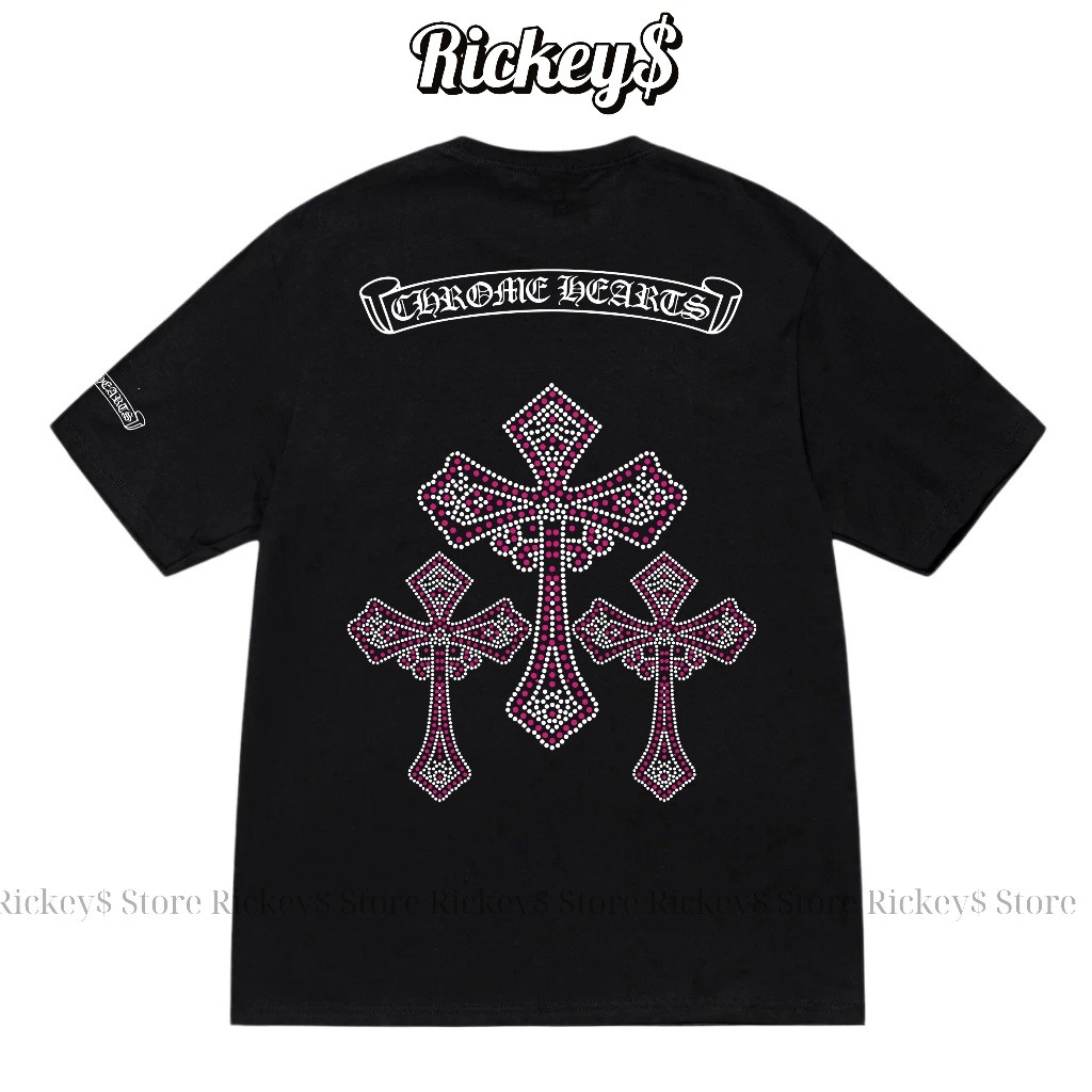 เสื้อยืดChrono Heart Pattern ผ้าฝ้าย100% สไตล์ลำลองสำหรับทั้งผู้ชายและผู้หญิง