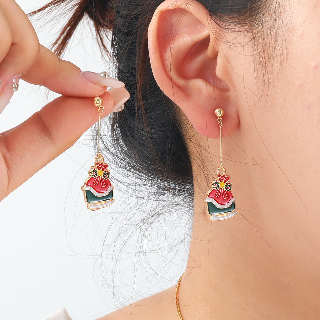 คำแนะนำจากร้านค้า: ต่างหูกระดิ่งคริสต์มาสแบบเรียบง่าย สีเงิน เพื่อวันคริสต์มาส merry christmas