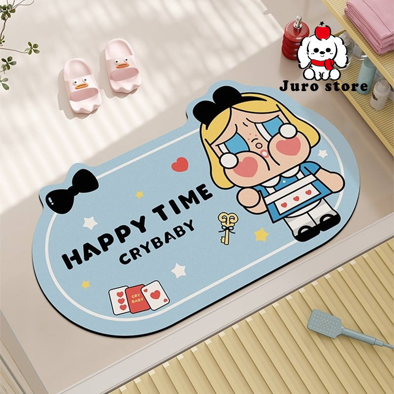 JURO CRYBABY MOTIF FLOOR MAT WITH CUTE CHARACTERS/BATHROOM MAT/KOREAN DESIGN