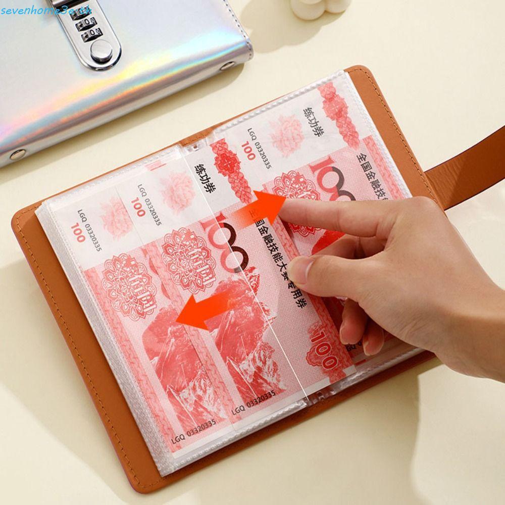 SEVENHOME3E Budget Binder, 50Sheets Dual Sided Saving Book พร้อมรหัสผ่านล็อค, Budget Planner แบบพกพา