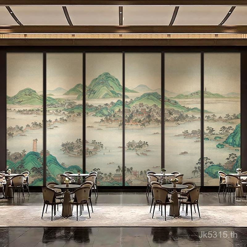 ภาพวาดตกแต่ง Baofang Zen แบบแนวตั้ง ภาพวาดสไตล์จีน West Lake สำหรับตกแต่งบ้านหรือธุรกิจ