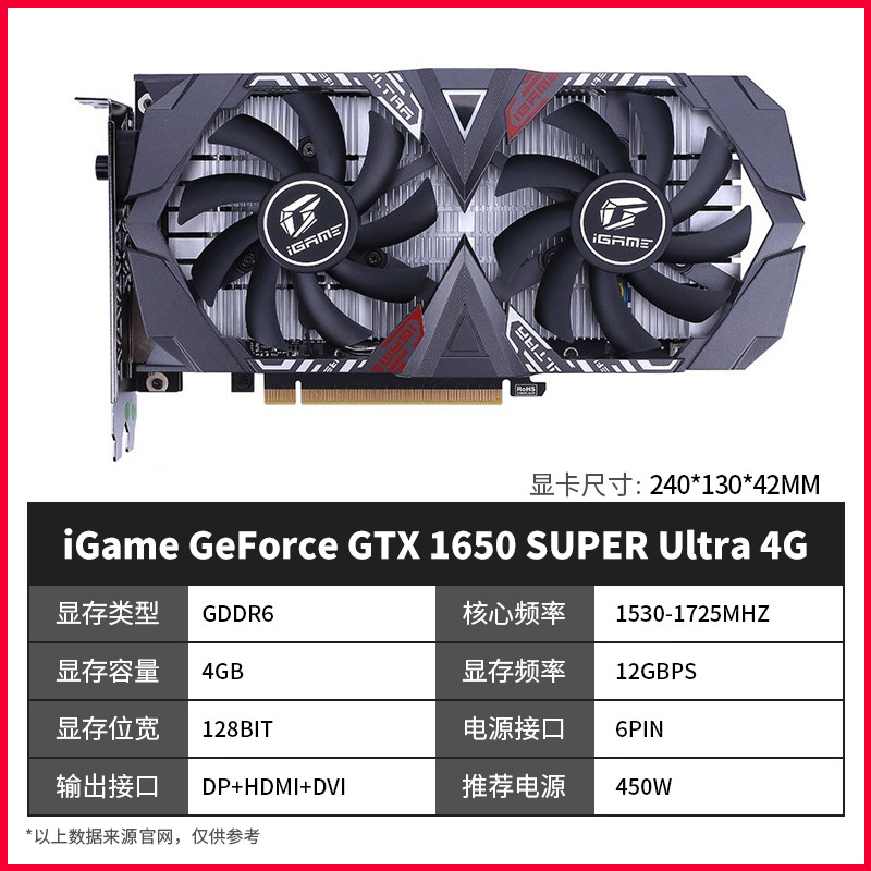 สีสายรุ้งสีสันสดใส GTX1650S/1660Super GTX1650TI คอมพิวเตอร์เดสก์ท็อปกราฟิกการ์ดอิสระ Asus