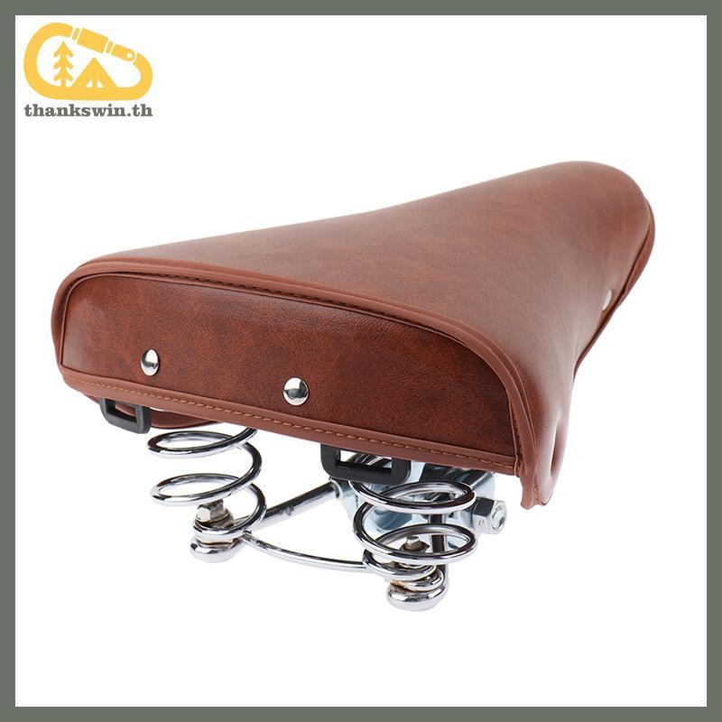 Thankswin Vintage Retro Bike Cycle Leather Seat Spring นั่งสบาย th
