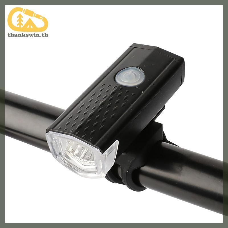 Thankswin จักรยาน USB LED ชาร์จชุด Mountain Cycle ด้านหน้าด้านหลังไฟหน้าไฟฉายขี่จักรยานไฟเตือนความปลอดภัย th