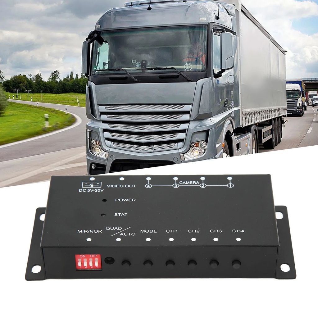 Mobile Digital Video Splitter 4 Channel Mini Video Splitter 720P สําหรับ Buses รถบรรทุกเรือยอชท์รถ V