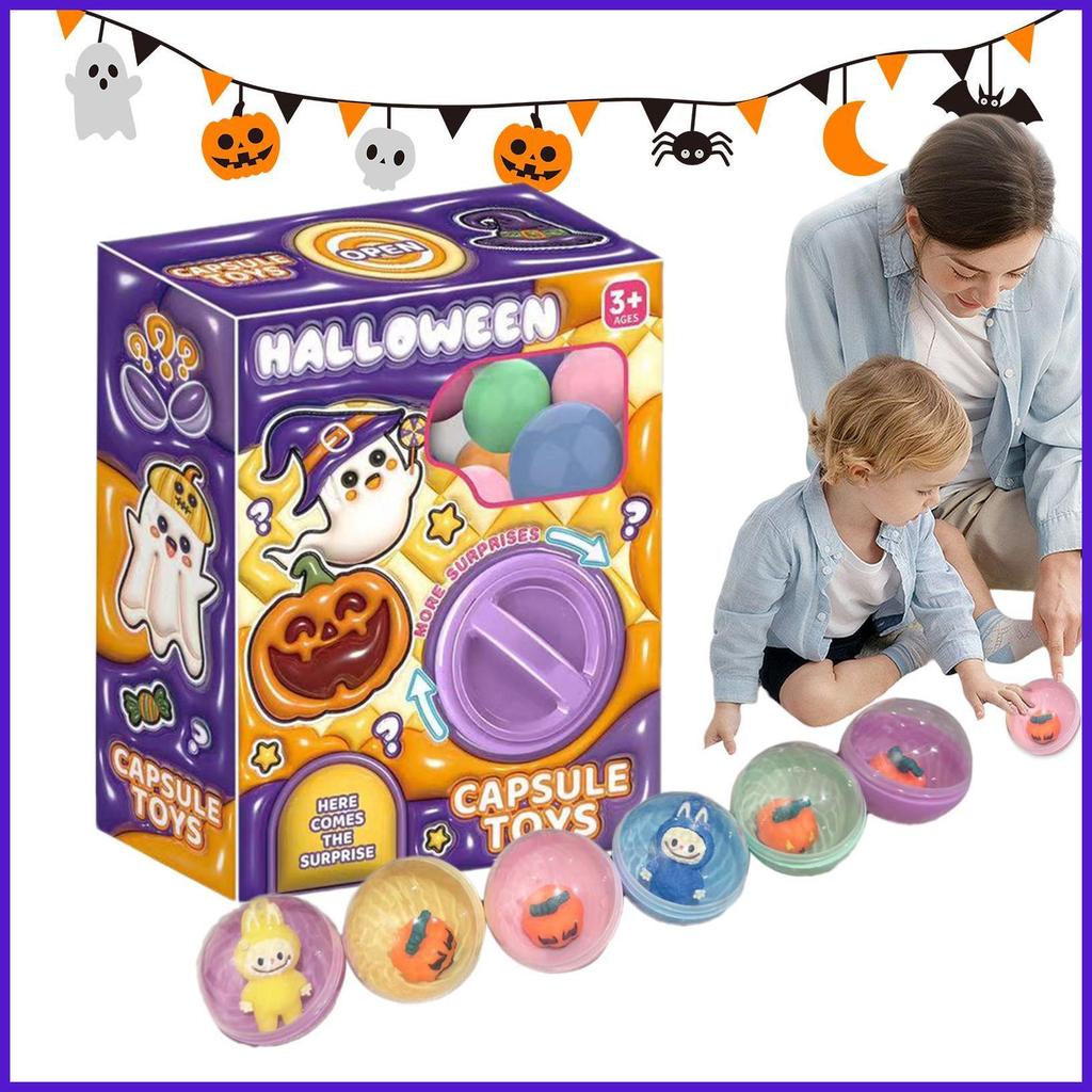 ฮาโลวีน Gashapon Machine ของเล่นนํากลับมาใช้ใหม่ของเล่นเด็กแบบพกพา Halloween Vending Machine ไข่ของเ