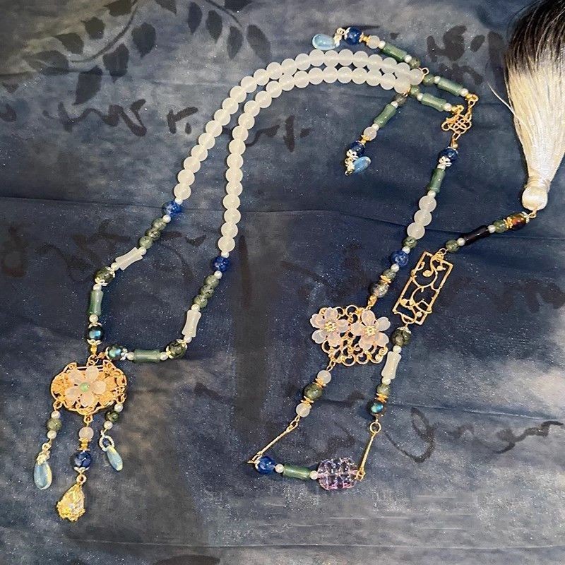 Yuling สไตล์โบราณ Hanfu กลับ Cloud Super Long Lumen Made Yingluo สร้อยคอใหม่สไตล์จีนกระโปรงม้าอุปกรณ