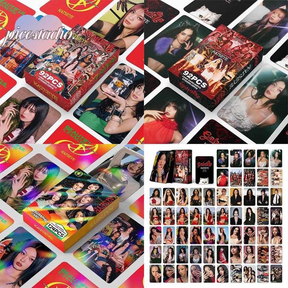 PICESTADIO 92/124 ชิ้น KATSEYE การ์ดรูปถ่าย Lomo, BEAUTIFULCHAOS LARA DANA KATSEYE อัลบั้มการ์ด LOMO