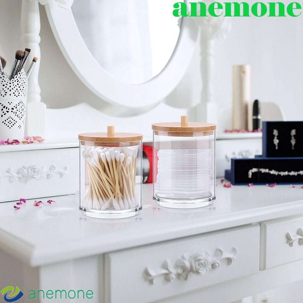 ANEMONE Qtips สําหรับอุปกรณ์ห้องน้ําอะคริลิคคอนเทนเนอร์ขนมแต่งหน้า Organizers ห้องน้ํา Jars