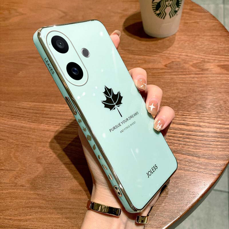 สําหรับ Vivo IQOO Z10R เคสโทรศัพท์ Shining Maple ใบ 6D การออกแบบปกอ่อนสําหรับ VIVO IQOO Z10R ปลอก HP