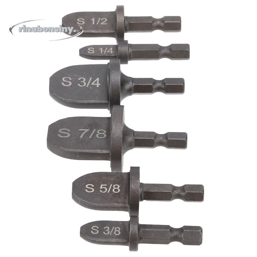 RINABONSINY 6 ชิ้น HVAC Swaging เครื่องมือ, 1/4 นิ้ว Hex Shank แบริ่งเหล็กวัสดุท่อทองแดง Expander, ท