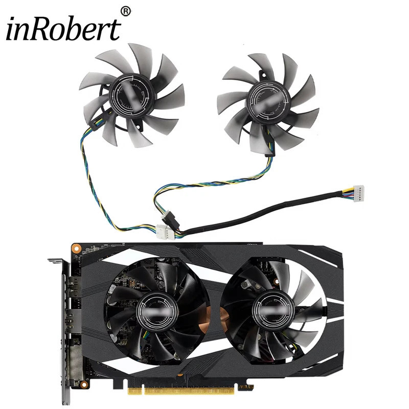 IiGTX1650 GTX1660 Ti พัดลมระบายความร้อนพัดลม GPU สําหรับ ASUS Dual GTX 1650 1660Ti พัดลมการ์ดกราฟิกพ