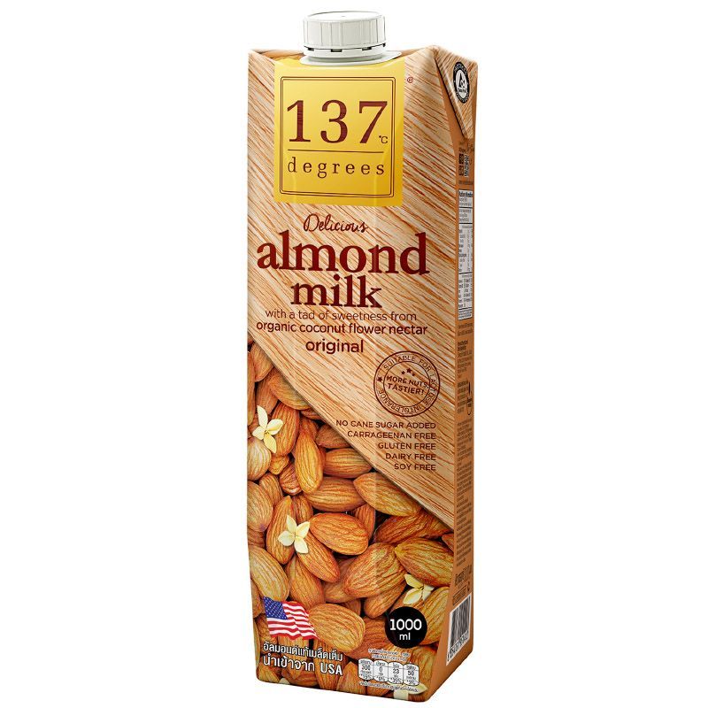 137ดีกรีน้ำนมอัลมอนด์สูตรดั้งเดิม 1000มล. 137 Degrees Almond Milk Original 1000ml. [หมายเลขบาร์โค้ด 8854761951383 ]