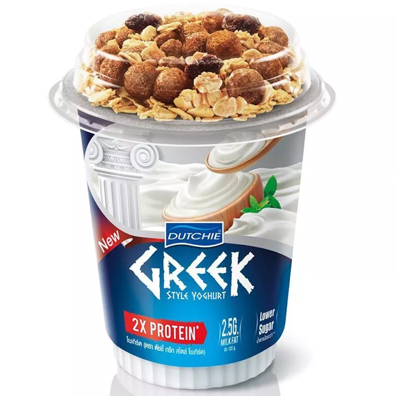 ดัชชี่กรีกสไตล์โยเกิร์ตรสธรรมชาติ 120กรัม Dutchie Greek Style Yogurt 120g. [หมายเลขบาร์โค้ด 8851717907081 ]