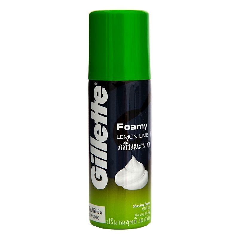 ยิลเลตต์โฟมมี่เลมอน 50กรัม Gillette Foamy Lemon 50g. [หมายเลขบาร์โค้ด 9556149001053 ]