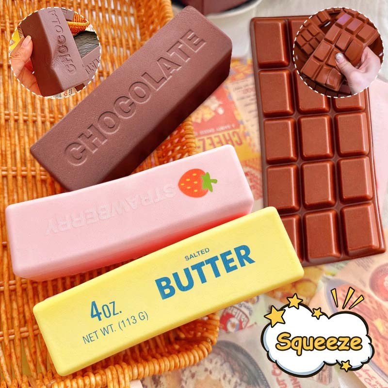 Butter Squishy สนุกช้า Rising Taba ชีสสตรอเบอร์รี่ช็อกโกแลต Squishy ความเครียด Ball ความเครียดบรรเทา Fidget ของเล่นสําหรับ ADH Party Favor ของขวัญ